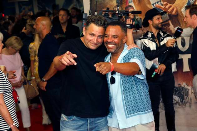 Paul Sedlmeir und Simon Pearce bei der Premiere des Kinofilms Das Kanu des Manitu im Mathäser Filmpalast. München, 12.08.2025