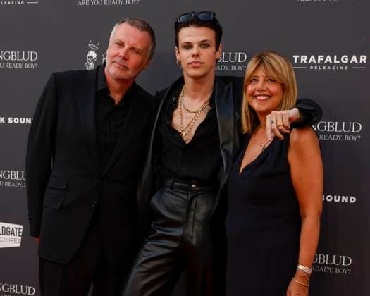 August 12, 2025, London, United Kingdom: Justin Harrison, YUNGBLUD aka Dominic Richard Harrison and Samantha Harrison attend the YUNGBLUD. Are You Ready, Boy? Premiere at the Vue in Leicester Square. London United Kingdom - ZUMAs197 20250812_aaa_s197_435 Copyright: xCatxMorleyx