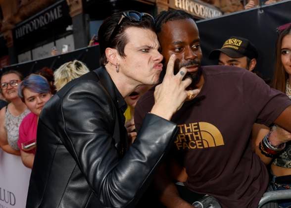 August 12, 2025, London, United Kingdom: YUNGBLUD aka Dominic Richard Harrison poses with a fan at the YUNGBLUD. Are You Ready, Boy? Premiere at the Vue in Leicester Square. London United Kingdom - ZUMAs197 20250812_aaa_s197_443 Copyright: xCatxMorleyx