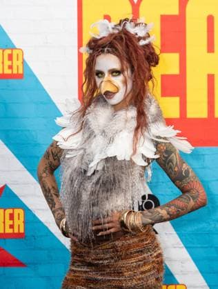 August 13, 2025, Bronx, New York, USA: Eleanor Barnes wearing costume of eagle attends Premiere of HBO Max Peacemaker at AMC Lincoln Square in New York, NY on August 13, 2025. Bronx USA - ZUMAr339 20250813_znp_r339_031 Copyright: xLevxRadinx