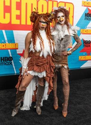 August 13, 2025, Bronx, New York, USA: Kiera Please and Eleanor Barnes, both wearing costumes of eagle attend Premiere of HBO Max Peacemaker at AMC Lincoln Square in New York, NY on August 13, 2025. Bronx USA - ZUMAr339 20250813_znp_r339_034 Copyright: xLevxRadinx