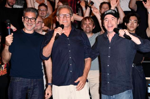 Rick Kavanian, Christian Tramitz und Michael Bully Herbig beim Screening des Kinofilms Das Kanu des Manitu im UCI Luxe East Side Gallery. Berlin, 14.08.2025