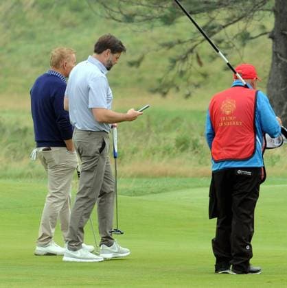 Vice President JD Vance Golf Ayrshire 14th August 2025. Vice President JD Vance is playing golf, guided by caddies round the Turnberry course three weeks after President Donald Trump hit the greens at his Ayrshire resort.  Copyright: xLesxGallagherx NINTCHDBPICT001016222809