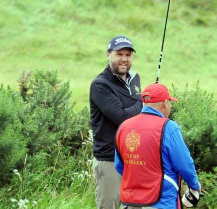 Vice President JD Vance Golf Ayrshire 14th August 2025. Vice President JD Vance is playing golf, guided by caddies round the Turnberry course three weeks after President Donald Trump hit the greens at his Ayrshire resort.  Copyright: xLesxGallagherx NINTCHDBPICT001016245675