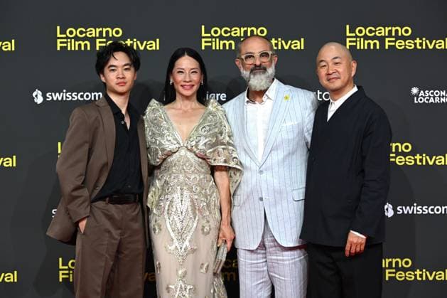Entertainment Bilder des Tages Locarno,Swiss Locarno Film Festival 2025 Photocall and red carper present Rosemead film Piazza Grande In the photo:Lucy Liu actress producer Career Achievement Award, Eric Lin director,producer,Lawrence Shou actor and Giona Nazzaro director artist Locarno film Festival  Copyright: xNickxZonnax xipa-agency.netx xNickxZonnax IPA_Agency_IPA62448007