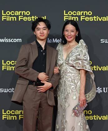 Locarno,Swiss Locarno Film Festival 2025 Photocall and red carper present Rosemead film Piazza Grande In the photo:Lucy Liu actress producer, Lawrence Shou actor  Copyright: xNickxZonnax xipa-agency.netx xNickxZonnax IPA_Agency_IPA62448015