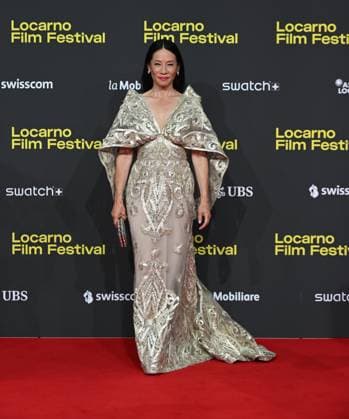 Locarno,Swiss Locarno Film Festival 2025 Photocall and red carper present Rosemead film Piazza Grande In the photo:Lucy Liu actress produces,dress Naeem Khan,shoes Sam Edelman,bag Judith Leiberg  Copyright: xNickxZonnax xipa-agency.netx xNickxZonnax IPA_Agency_IPA62448016