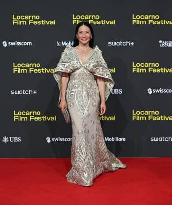 Locarno,Swiss Locarno Film Festival 2025 Photocall and red carper present Rosemead film Piazza Grande In the photo:Lucy Liu actress produces,dress Naeem Khan,shoes Sam Edelman,bag Judith Leiberg  Copyright: xNickxZonnax xipa-agency.netx xNickxZonnax IPA_Agency_IPA62448019