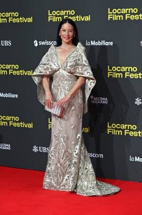 Locarno,Swiss Locarno Film Festival 2025 Photocall and red carper present Rosemead film Piazza Grande In the photo:Lucy Liu actress produces,dress Naeem Khan,shoes Sam Edelman,bag Judith Leiberg  Copyright: xNickxZonnax xipa-agency.netx xNickxZonnax IPA_Agency_IPA62448022