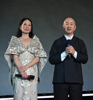 Locarno,Swiss Locarno Film Festival 2025 Photocall and red carper present Rosemead film Piazza Grande In the photo:Lucy Liu Career Achievement Award, Eric Lin director,producer  Copyright: xNickxZonnax xipa-agency.netx xNickxZonnax IPA_Agency_IPA62448077