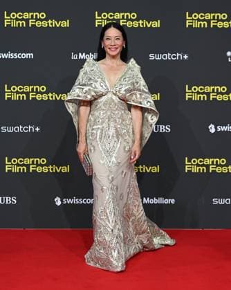 Locarno,Swiss Locarno Film Festival 2025 Photocall and red carper present Rosemead film Piazza Grande of Career Achievement Award In the photo:Lucy Liu actress produce,dress Naeem Khan,shoes Sam Edelman,bag Judith Leiberg  Copyright: xNickxZonnax xipa-agency.netx xNickxZonnax IPA_Agency_IPA62448167