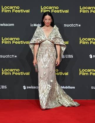 Locarno,Swiss Locarno Film Festival 2025 Photocall and red carper present Rosemead film Piazza Grande of Career Achievement Award In the photo:Lucy Liu actress produce,dress Naeem Khan,shoes Sam Edelman,bag Judith Leiberg  Copyright: xNickxZonnax xipa-agency.netx xNickxZonnax IPA_Agency_IPA62448186
