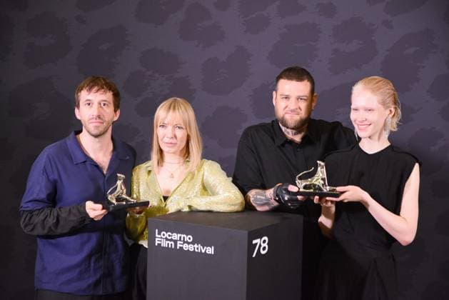 Elsa Kremser and Levin Peter and team, winners of the film White Snail in the Special Jury Prize Cities of Ascona and Losone section during the photocall of the 78th Locarno Film Festival on August 16, 2025 in Locarno, Switzerland Romain Doucelin Bestimage Locarno Suisse  Copyright: xRomainxDoucelinx xBestimagexRomainxDoucelinx xBestimagex