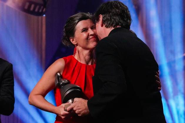 Amandaprisen 2025 Haugesund 20250816. Elskling vant beste norske film, med regissor Lilja Ingolfsdottir og produsent Thomas Robsahm, under Amandaprisutdelingen i Festiviteten i Haugesund. Foto: Jan Kare Ness NTB Haugesund Norge fFMOjXkbVxo EDITORIAL USE ONLY Ref:_ENTfFMOjXkbVxo.jpg Copyright: xJanxKarexNessx xNTBx