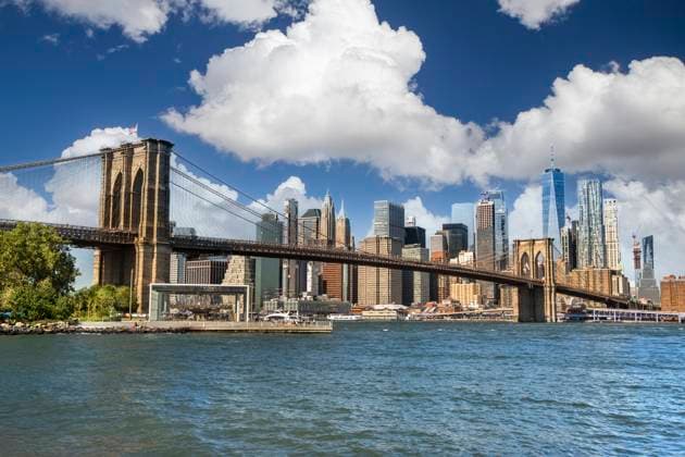 New York Brooklyn Bridge over East River from DUMBO area United States, New York, New York CR_KSWG250816-1807435-01