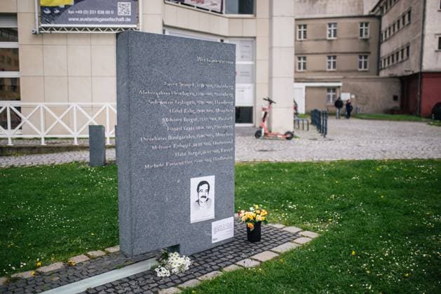 18th death anniversary of the NSU s Turkish victim in Dortmund DORTMUND, GERMANY - APRIL 04: A memorial of Mehmet Kubasik and the victims of the NSU attacks is seen as people, holding portraits and banners, gather to pay tribute to Mehmet Kubasik and the victims of the NSU attacks on April 04, 2024 in Dortmund, Germany. On April 4th 2006, kiosk vendor Mehmet Kubasik, a German citizen of Turkish origin, was killed by Neo-Nazi group National Socialist Underground members in his shop in Dortmund. This was one of a series of attacks done by the NSU group which took place between 2000 and 2007. The Turks were the main target of these attacks which resulted in the killing of 8 Turks, a Greek and a German policewoman. Germany World. Editor  Copyright: x2025xAnadoluxHeshamxElsherifx