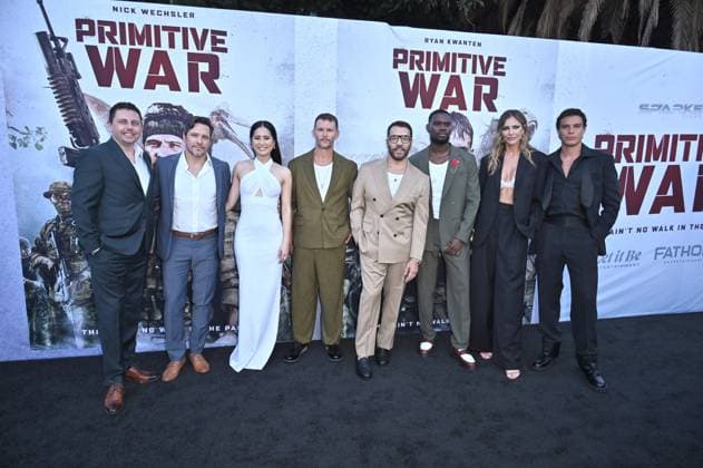 USA - Primative War Premiere - Los Angeles LOS ANGELES - AUG 18: Luke Sparke, Nick Wechsler, Ana Thu Nguyen, Ryan Kwanten, Jeremy Piven, Adolphus Waylee, Tricia Helfer, Carlos Sanson Jr at Primative War Premiere at the Hollywood American Legion on August 18, 2025 in Los Angeles, CA Los Angeles CA USA  Copyright: xHPAx xHutchinsxPhotox