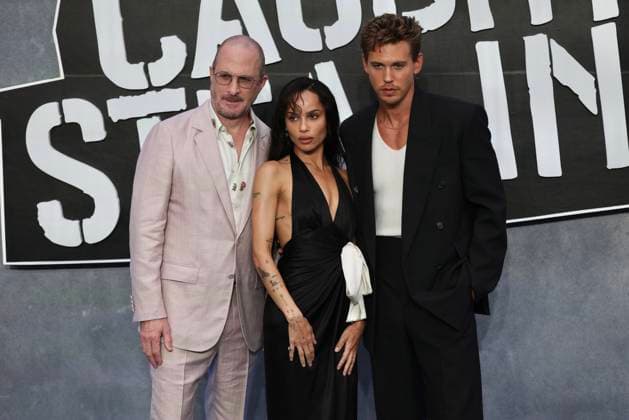 Caught Stealing gala film screening London, UK. Darren Aronofsky, Zoe Kravitz and Austin Butler at the Caught Stealing gala film screening. Odeon Luxe, Leicester Square. 19th August 2025. LMK430-S200825-001 Anfisa Polyushkevych Landmark Media 