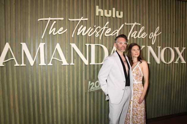 NEW YORK, NY - AUGUST 19: Christopher Robinson and Amanda Knox at The Twisted Tale Of Amanda Knox New York Premiere on August 19, 2025 at New York Historical Society in New York City. Copyright: xMediaPunchx