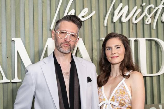 August 19, 2025, Bronx, New York, USA: Chris Robinson and Amanda Knox wearing dress by Giambattista Valli attend premiere by HULU of The twisted tail of Amanda Knox at Historical Society in New York, NY on August 19, 2025 Bronx USA - ZUMAr339 20250819_znp_r339_032 Copyright: xLevxRadinx