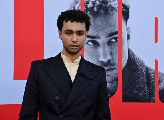 Cast member Archie Madekwe attends the premiere of the motion picture crime thriller Lurker at the Vista Theatre in Los Angeles on Wednesday, August 20, 2025. Storyline: A retail employee infiltrates the inner circle of an artist on the verge of stardom. As he gets closer to the budding music star, access and proximity become a matter of life and death.  LAP2025082016 JIMxRUYMEN