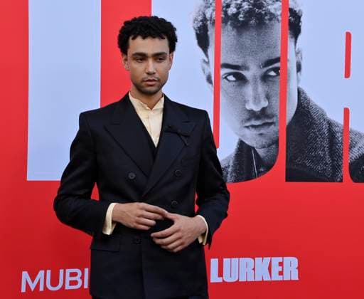 Cast member Archie Madekwe attends the premiere of the motion picture crime thriller Lurker at the Vista Theatre in Los Angeles on Wednesday, August 20, 2025. Storyline: A retail employee infiltrates the inner circle of an artist on the verge of stardom. As he gets closer to the budding music star, access and proximity become a matter of life and death.  LAP2025082017 JIMxRUYMEN