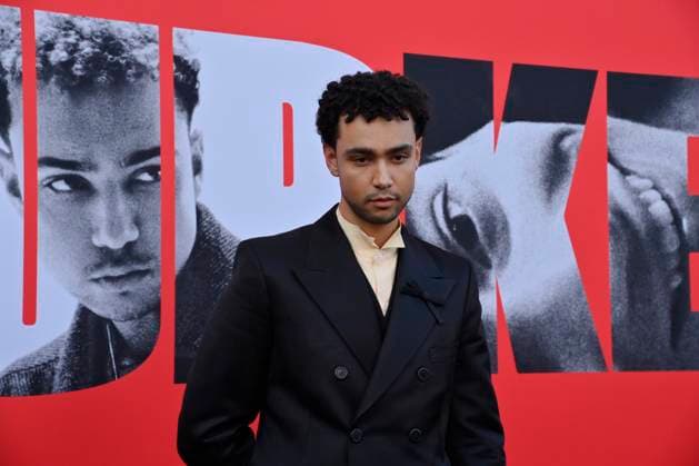 Cast member Archie Madekwe attends the premiere of the motion picture crime thriller Lurker at the Vista Theatre in Los Angeles on Wednesday, August 20, 2025. Storyline: A retail employee infiltrates the inner circle of an artist on the verge of stardom. As he gets closer to the budding music star, access and proximity become a matter of life and death.  LAP2025082018 JIMxRUYMEN