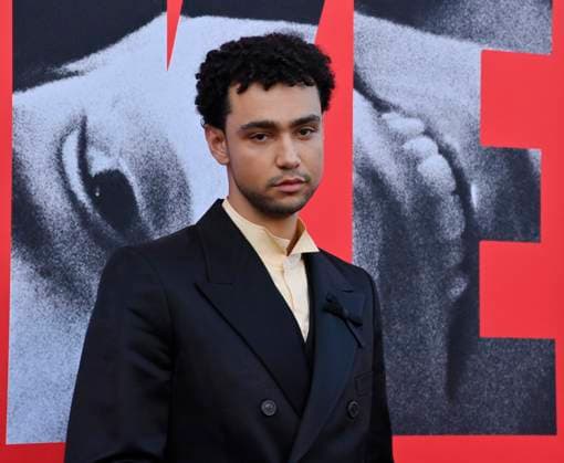 Cast member Archie Madekwe attends the premiere of the motion picture crime thriller Lurker at the Vista Theatre in Los Angeles on Wednesday, August 20, 2025. Storyline: A retail employee infiltrates the inner circle of an artist on the verge of stardom. As he gets closer to the budding music star, access and proximity become a matter of life and death.  LAP2025082021 JIMxRUYMEN