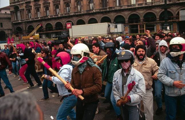 Milan, Me, Italy: MILAN - **SPECIAL FEE** MAY DAY DEMONSTRATION SOCIAL CENTERS AND AUTONOMOUS CENTERS DISTURBANCES WITH THE POLICE Milan Italy  - ZUMAp169 20250821_zea_p169_151 Copyright: xRicottix