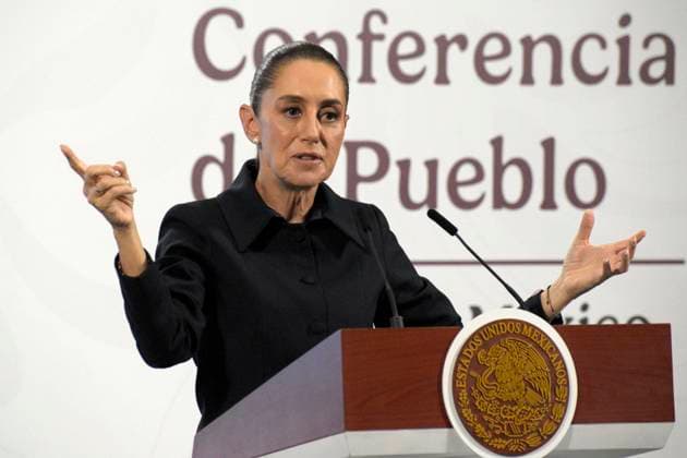 MexicoÃ¢â‚¬â ¢s President Claudia Sheinbaum Pardo, speaks during a news conference about the investment in the mexico s electricity system at National Palace. on August 21, 2025 in Mexico City, Mexico. Mexico City Mexico - ZUMAe321 20250821_zia_e321_007 Copyright: xLuisxBarronx