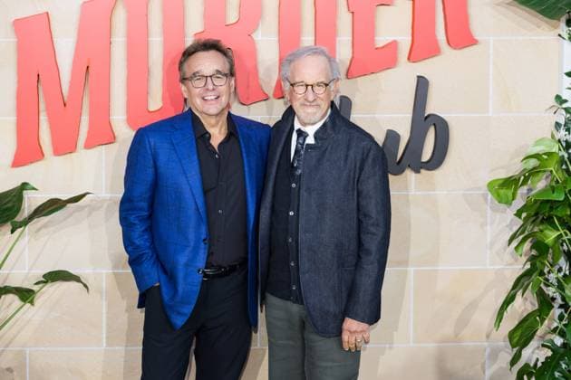 The Thursday Murder Club UK Premiere in London LONDON, UNITED KINGDOM - AUGUST 21: Chris Columbus (L) and Steven Spielberg (R) attend the UK premiere of The Thursday Murder Club in Leicester Square Gardens in London, United Kingdom on August 21, 2025. Wiktor Szymanowicz Anadolu London United Kingdom. Editorial use only. Please get in touch for any other usage.  Copyright: x2025xAnadoluxWiktorxSzymanowiczx