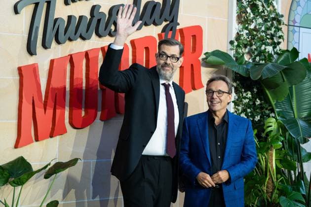 The Thursday Murder Club UK Premiere - Arrivals LONDON, UNITED KINGDOM - AUGUST 21: Richard Osman and Chris Columbus attends The Thursday Murder Club UK Premiere at Leicester Square Gardens on August 21, 2025, Credit:Lounis Tiar Avalon United Kingdom, London, Leicester Square  Copyright: xLounisxTiarx xAvalonx 1030599148