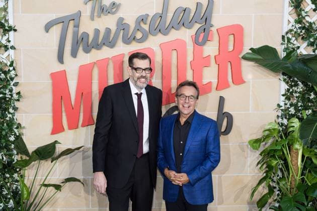 The Thursday Murder Club UK Premiere in London LONDON, UNITED KINGDOM - AUGUST 21: Richard Osman and Chris Columbus attend the UK premiere of The Thursday Murder Club in Leicester Square Gardens in London, United Kingdom on August 21, 2025. Wiktor Szymanowicz Anadolu London United Kingdom. Editorial use only. Please get in touch for any other usage.  Copyright: x2025xAnadoluxWiktorxSzymanowiczx