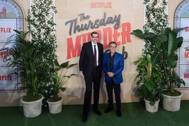 The Thursday Murder Club UK Premiere in London LONDON, UNITED KINGDOM - AUGUST 21: Richard Osman and Chris Columbus attend the UK premiere of The Thursday Murder Club in Leicester Square Gardens in London, United Kingdom on August 21, 2025. Wiktor Szymanowicz Anadolu London United Kingdom. Editorial use only. Please get in touch for any other usage.  Copyright: x2025xAnadoluxWiktorxSzymanowiczx