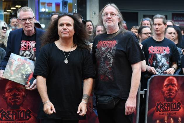 Deutschlandpremiere Kreator - Hate & Hope am 21.08.2025 in der Lichtburg in Essen. Sänger und Gitarrist Miland Mille Petrozza und Schlagzeuger Jürgen Ventor Reil bei der Deutschlandpremiere des Kinofilms Kreator - Hate & Hope am 21.08.2025 in der Lichtburg in Essen.