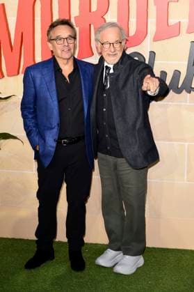 Chris Columbus und Steven Spielberg bei der Premiere des Netflix Films The Thursday Murder Club im Cineworld Leicester Square. London, 21.08.2025