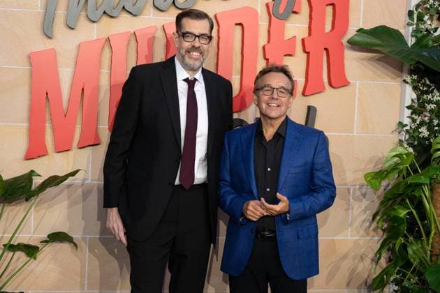 Richard Osman and Chris Columbus attends The Thursday Murder Club UK Premiere at Leicester Square Gardens in London, England, UK. Thursday 21st August 2025 Copyright: xJamesxWarrenx THE THURSDAY MURDER CLUB - UK PREMIERE61