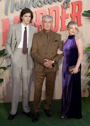 Dylan Brosnan, Pierce Brosnan and Isabella Smith attends The Thursday Murder Club UK Premiere at Leicester Square Gardens in London, England, UK. Thursday 21st August 2025 Copyright: xJamesxWarrenx THE THURSDAY MURDER CLUB - UK PREMIERE27