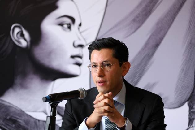 Mexico™s Foreign Affairs Minister, Juan Ramon de la Fuente News Conference Chief of the North American Unit of the Mexican Foreign Ministry, Roberto Velasco speaks about the Legal consular assistance for Mexican migrants in the United States in response to immigration raids during a news conference at Ministry of Foreign Affairs Headquarters. on August 22, 2025, in Mexico City, Mexico. (Photo by Luis Barron Eyepix Group) Copyright: xLuisxBarronx xEyepixxGroupx LB_22082025_166305