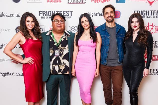 UK Premiere of Don t Let the Cat Out on Friday 22 August 2025 (L-R) Cerina Vincent, Tim Cruz, Edy Ganem, Jordan James Smith and Brittany Cavaco seen at the UK Premiere of Don t Let the Cat Out during Frightfest 2025 at ODEON LUXE Leicester Square, London on Friday 22 August 2025., Credit:Julie Edwards Avalon  Copyright: xJuliexEdwardsx xAvalonx 1030704915