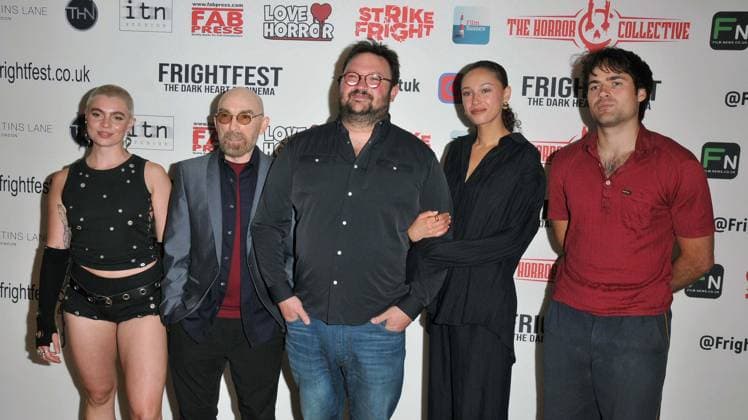 Your Host FrightFest film festival day 2 UK premiere, London (L to R) Joelle Rae, Jackie Earle Haley, DW Medoff, Ella-Rae Smith and Jamie Flatters at the Your Host FrightFest film festival day 2 UK premiere, Odeon Luxe Leicester Square, Leicester Square, on Friday 22 August 2025 in London, England, UK. CAP CAN CAN London UK Great Britain Copyright: xCanxNguyen CapitalxPicturesx
