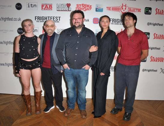 Your Host FrightFest film festival day 2 UK premiere, London (L to R) Joelle Rae, Jackie Earle Haley, DW Medoff, Ella-Rae Smith and Jamie Flatters at the Your Host FrightFest film festival day 2 UK premiere, Odeon Luxe Leicester Square, Leicester Square, on Friday 22 August 2025 in London, England, UK. CAP CAN CAN London UK Great Britain Copyright: xCanxNguyen CapitalxPicturesx