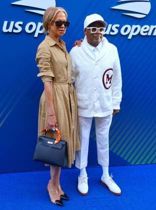 Celebs at The US Open 2025 - Arrival Tonya Lewis Lee and Spike Lee attend the opening night gala at the US Open 2025 in New York, NY on August 25, 2025. Photo by Charles Guerin ABACAPRESS.COM New York City NY United States  Copyright: xGuerinxCharles ABACAx