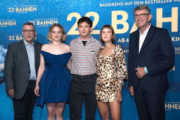 Florian Herrmann, Jannis Niewöhner, Luna Wedler, Caroline Wahl und Wolfram Weimer bei der Premiere des Kinofilms 22 Bahnen in der Astor Film Lounge im Arri. München, 24.08.2025