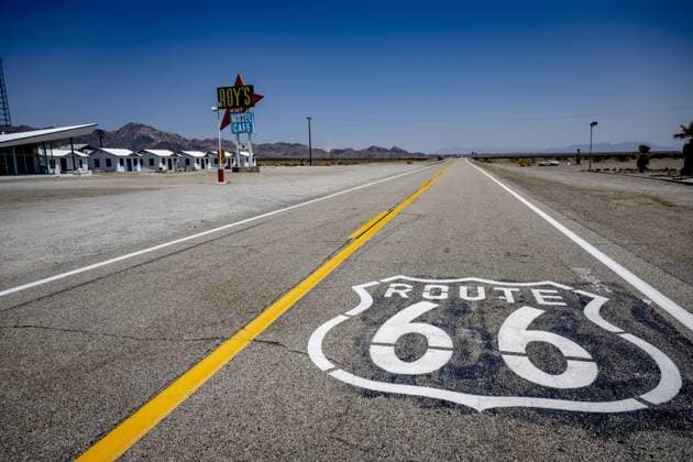 AMERICA - Route 66. US Route 66, or simply Route 66, was a historic highway in the United States, 2,430 miles (3,940 km) long. The route opened in 1926, and many Americans used it to migrate west. ANP HOLLANDSE HOOGTE ROBIN UTRECHT netherlands out - belgium out  Copyright: xx x534190375x originalFilename: 534190375.jpg