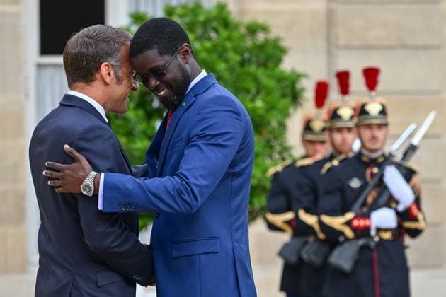 The President of the French Republic, Emmanuel Macron, received the President of the Republic of Senegal, Mr Bassirou Diomaye Faye, at the Elysee Palace on 27 August 2025. - 27 08 2025 - France Paris -  JulienxMattiax xLexPictorium LePictorium_0313288