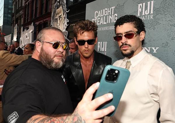 Red carpet for the New York premiere of Caught Stealing at the Regal Union Square Featuring: Ariyan Arslan Action Bronson , Austin Butler and Benito Antonio Martinez Ocasio Bad Bunny Where: New York, New York, United States When: 26 Aug 2025 Credit: Dave Allocca Starpix INSTARimages EDITORIAL USE ONLY. NOT FOR USE BY NEWSPAPERS BASED IN THE UK. Copyright: xx instar55015000
