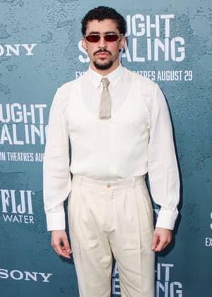 New York Premiere Of Columbia Pictures Caught Stealing Puerto Rican rapper, singer, actor, record producer and professional wrestler Bad Bunny (Benito Antonio Martinez Ocasio) wearing Saint Laurent arrives at the New York Premiere Of Columbia Pictures Caught Stealing held at Regal Union Square on August 26, 2025 in Manhattan, New York City, New York, United States. Photo by Image Press Agency ABACAPRESS.COM New York City New York United States  Copyright: xImagexPressxAgency ABACAx