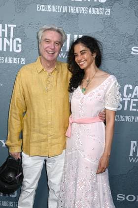 New York Premiere of Caught Stealing David Byrne and fiancee Mala Gaonkar attend the New York Premiere of Columbia Pictures Caught Stealing on August 26, 2025 at The Regal Union Square in New York, New York, USA., Credit:Robin Platzer Avalon United States of America, New York, New York  Copyright: xRobinxPlatzerx xAvalonx 1031742976