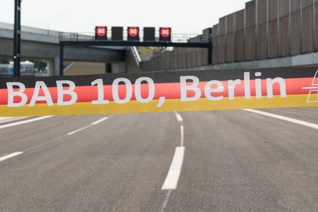 27.08.2025,Berlin,Freigabe des 16. Bauabschnitts der A100,Anschlussstelle Treptower Park *** 27 08 2025,Berlin,Release of the 16 construction section of the A100,Treptower Park junction